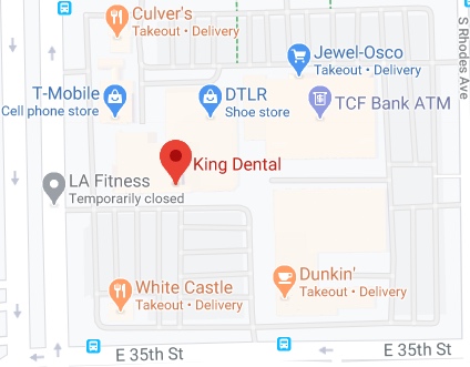 Map to King Dental in Bronzeville in Chicago 
